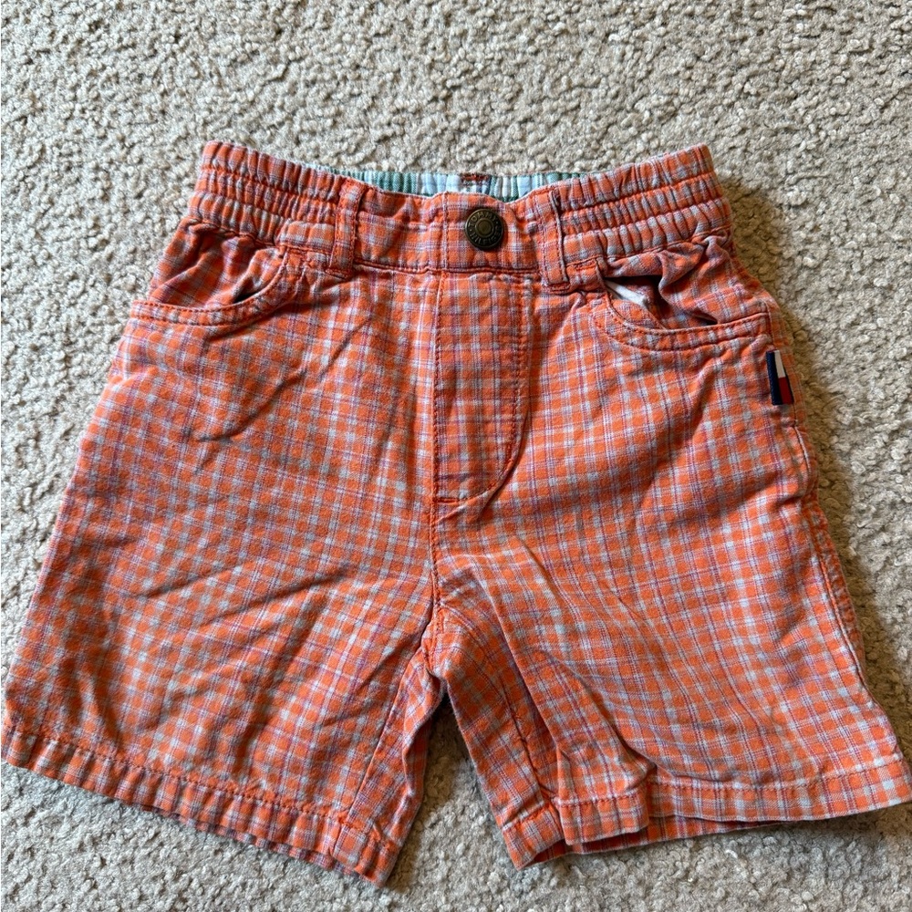 Tommy Hilfiger Kids Orange Checkered Shorts